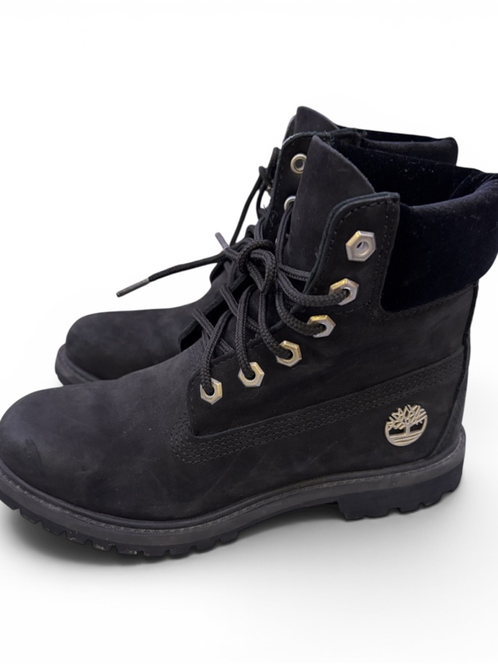 Timberland Black Lace-Up Nubuck Work Boots